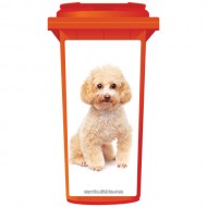 Poodle Dog Sitting Down Wheelie Bin Sticker Panel